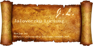 Jaloveczky Luciusz névjegykártya