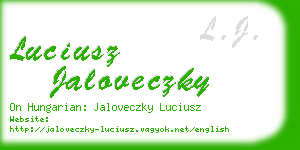 luciusz jaloveczky business card